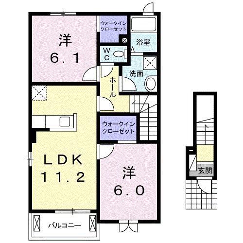 アイメニーエヌケー II(2LDK/2階)の間取り写真