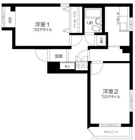 パステルU(2K/2階)の間取り写真
