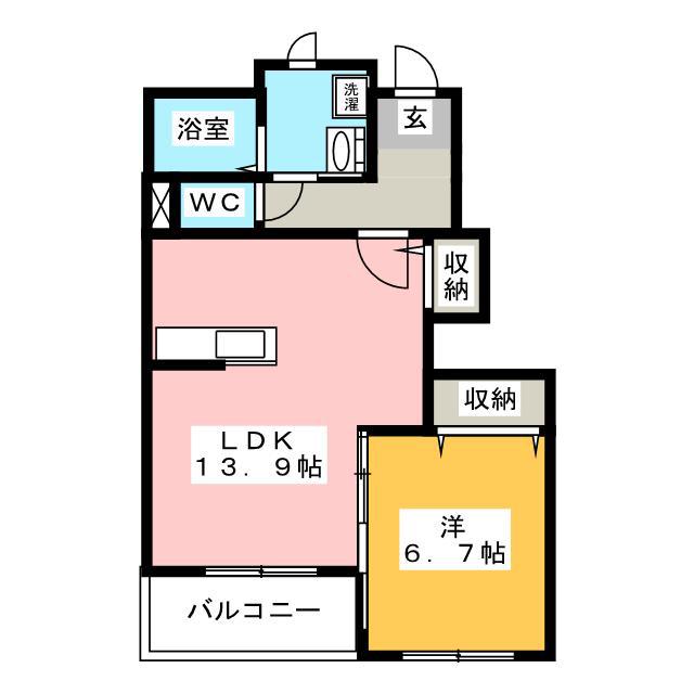 ブラウニーコート(1LDK/1階)の間取り写真