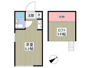 フレシール(ワンルーム/2階)の間取り写真