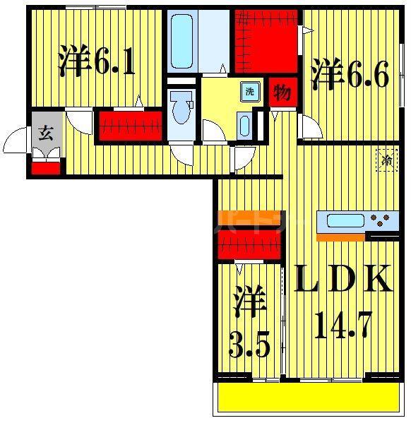 ARGENTO(3LDK/1階)の間取り写真