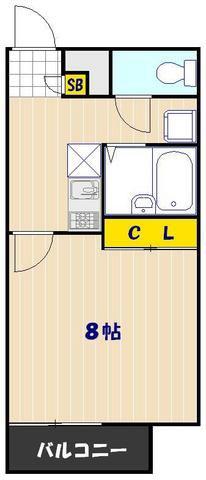レオネクストリバーシティ本町(1K/1階)の間取り写真