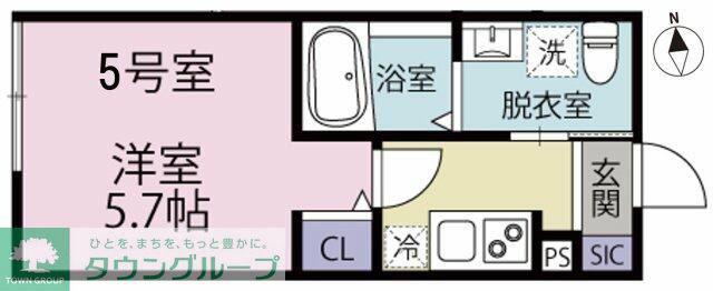 パークメゾン鷺沼(1K/1階)の間取り写真