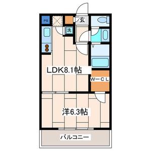 アートヒルズ横浜B棟(1LDK/2階)の間取り写真