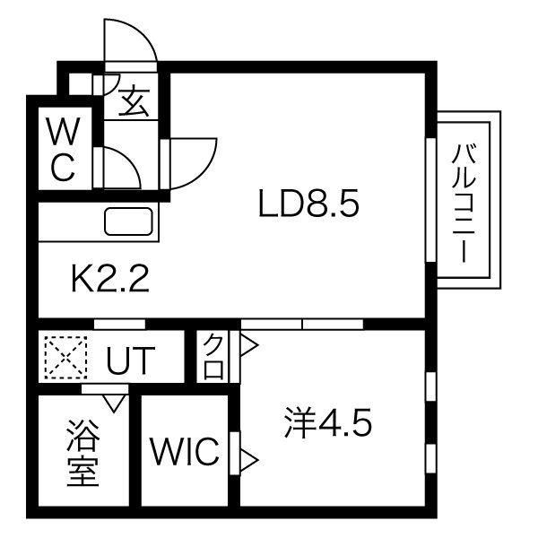 ラフレーズ菊水(1LDK/2階)の間取り写真