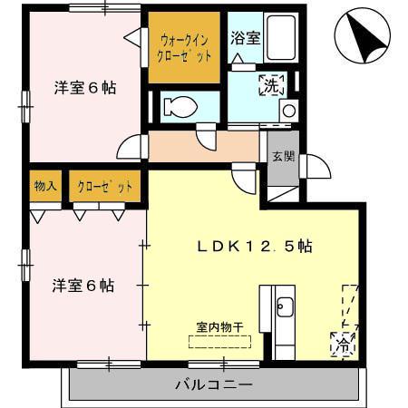 サニーコート(2LDK/2階)の間取り写真