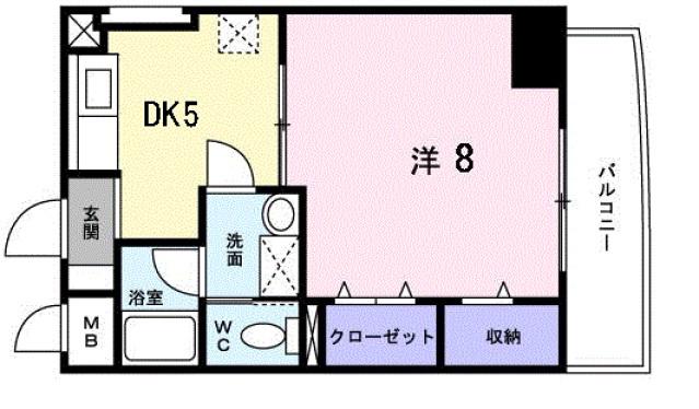 VIENTNAKAHIROAV(1DK/5階)の間取り写真