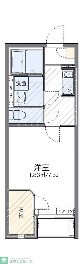 レオネクストグラースII(1K/1階)の間取り写真