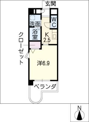 ETOILE(1K/6階)の間取り写真