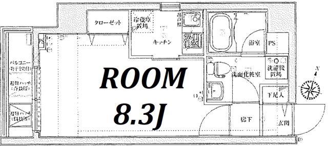 スパシエルクス赤羽(1K/3階)の間取り写真