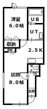 YSハイツ(1LDK/1階)の間取り写真