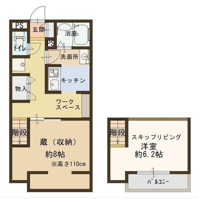 BELLE LEAD 悠(1SK/1階)の間取り写真