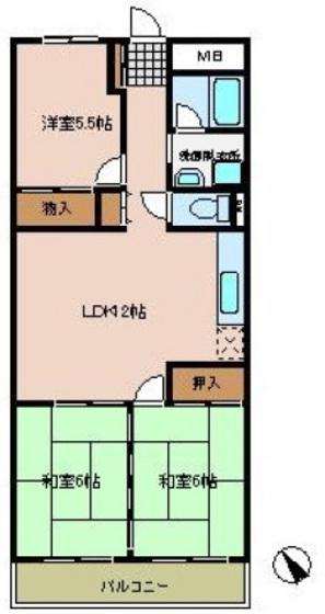南観音パークマンション(3LDK/4階)の間取り写真