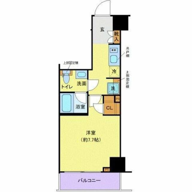 LEXE長原(1K/4階)の間取り写真