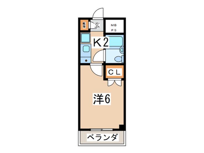 湘南サイトビル(1K/4階)の間取り写真