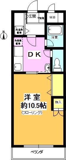 リンズマンション御影(1K/2階)の間取り写真