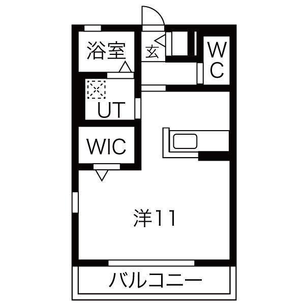 ラ レイオン(ワンルーム/1階)の間取り写真