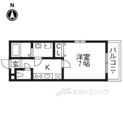 A&M COURT KAMIGAMO(1K/2階)の間取り写真