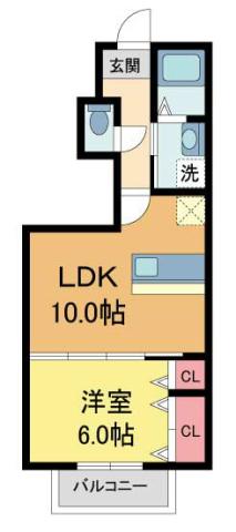 アヴェーク宝塚(1LDK/1階)の間取り写真