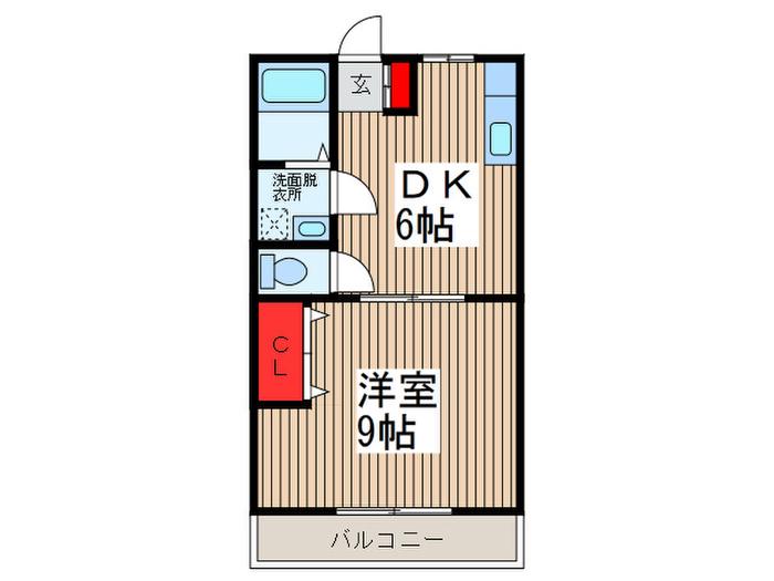 フォーレストマンション(1DK/2階)の間取り写真