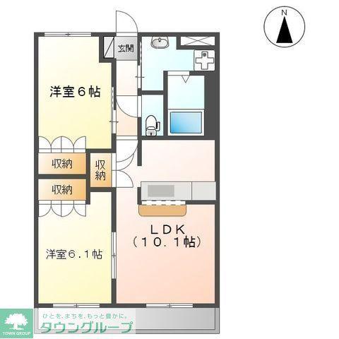 ディアフレンド KOIZUMI(2LDK/1階)の間取り写真