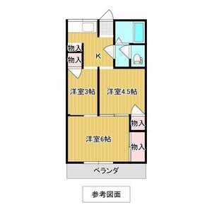 クレッシェンド(3K/2階)の間取り写真