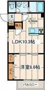 アローズ(1LDK/1階)の間取り写真