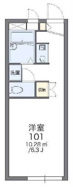 レオパレスデイブレイク(1K/1階)の間取り写真