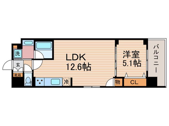 ベラジオ雅び京都三条通(1LDK/2階)の間取り写真