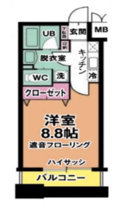 リビングステージ木町通(1K/5階)の間取り写真