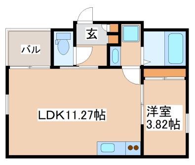 REGALEST KARUMO サウス(1LDK/1階)の間取り写真