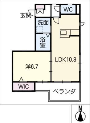 ラ・ヴィ・ドミール覚王山(1LDK/3階)の間取り写真