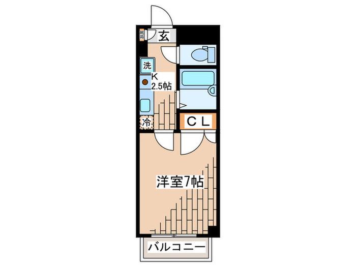 リエス台原(1K/6階)の間取り写真