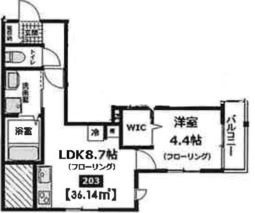 ストリームヒルズ祐天寺(1LDK/2階)の間取り写真