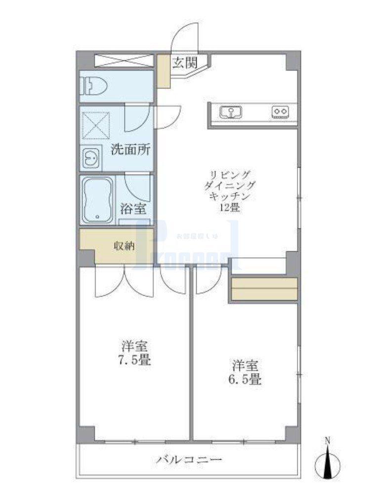 第一ハイム曙(2LDK/2階)の間取り写真
