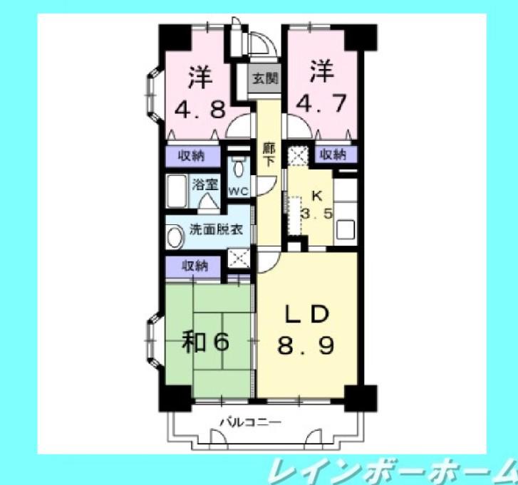 シャンヴェール柏(3LDK/7階)の間取り写真