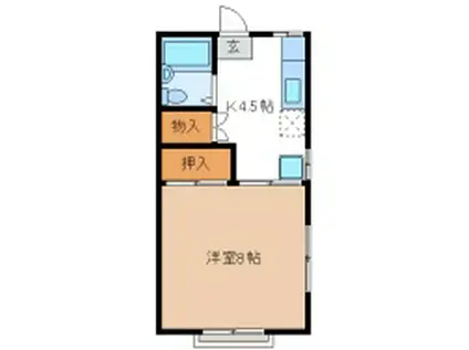 コーポ凛(1K/2階)の間取り写真