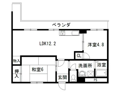 サンシャインハイツI(2LDK/5階)の間取り写真