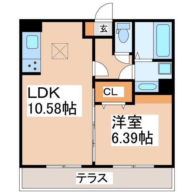 FULL BLISS / INTO BLISS(1LDK/1階)の間取り写真