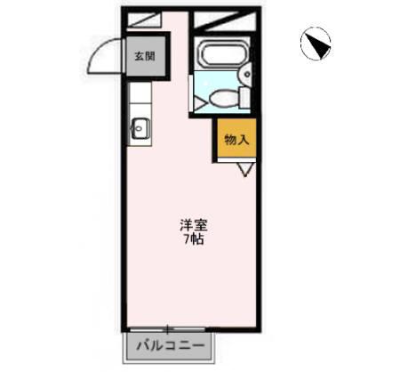 サンライフ内山II(ワンルーム/1階)の間取り写真