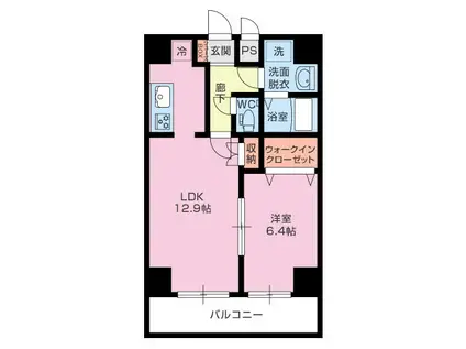 グランヴェーラ下河原(1LDK/3階)の間取り写真