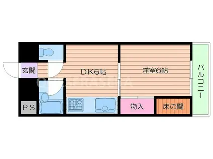 第一石田マンション(1DK/3階)の間取り写真