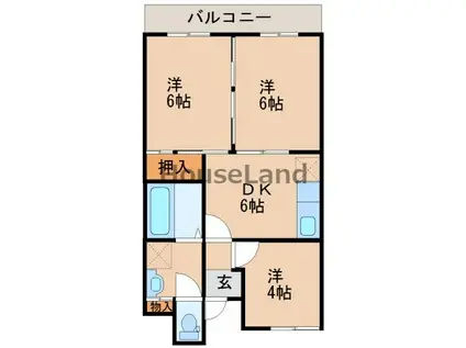 ＪＲ和歌山線 打田駅 徒歩19分 3階建 築32年(3DK/1階)の間取り写真