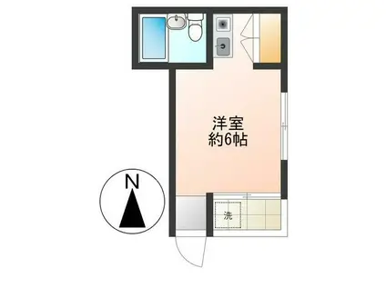 ヒルマハウス(ワンルーム/2階)の間取り写真