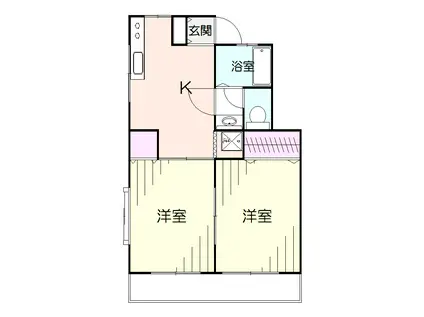 石坂ビル(2K/3階)の間取り写真