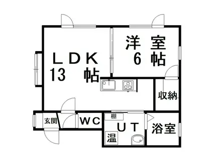 昭和ビレッジ A号館(1LDK/1階)の間取り写真