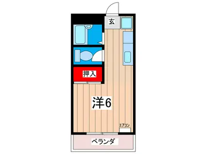 会瀬コーポ(ワンルーム/2階)の間取り写真