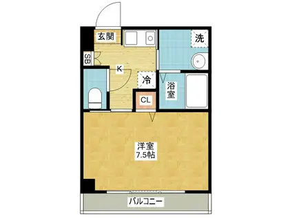 ANNEX・IZUMI(1K/5階)の間取り写真