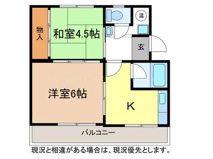コーポ吉田(2K/1階)の間取り写真