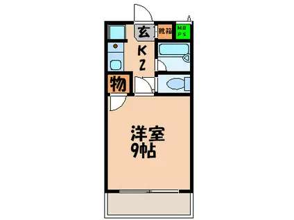 グランデール伊島(1K/4階)の間取り写真